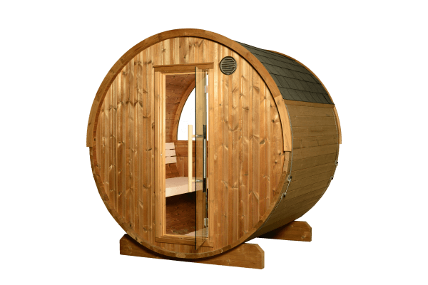 Thermasol Takoa Classic Barrel Outdoor Sauna 8kW Harvia Spirit Electric Heater