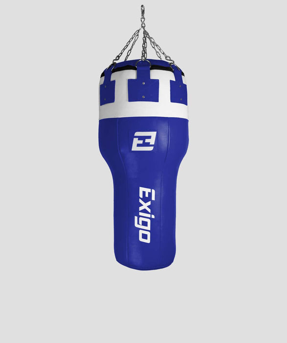 Exigo® Super Pro 3.5ft 40kg Leather Angle Punch Bag - Blue/White