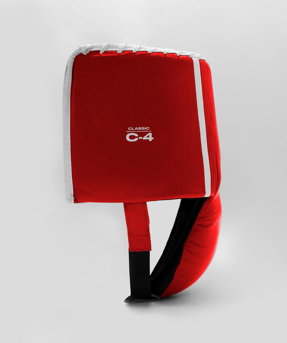 Exigo® C4 Classic Leather Abdominal Guard - Red/White