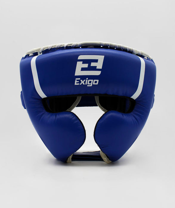 Exigo® C3 Classic Leather Head Guard - Blue/White