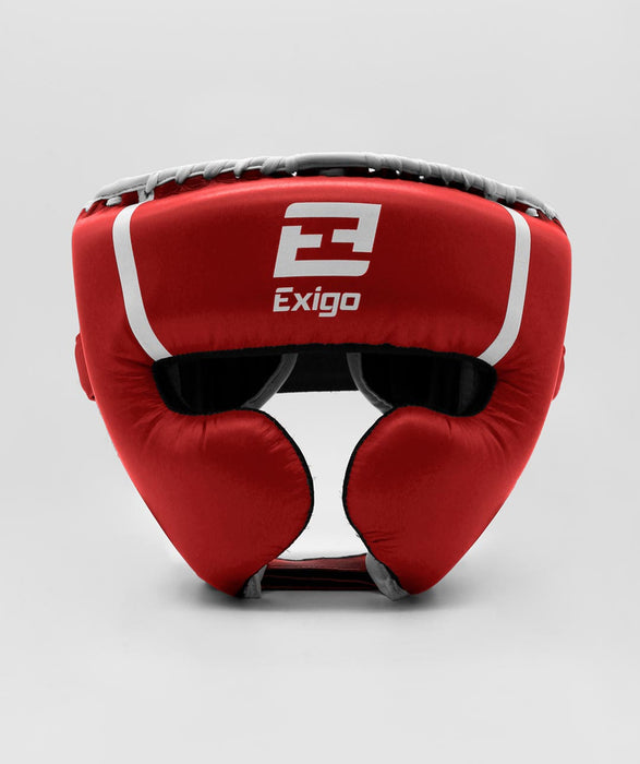 Exigo® C3 Classic Leather Head Guard - Red/White