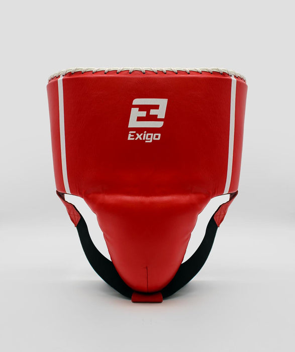 Exigo® C4 Classic Leather Abdominal Guard - Red/White